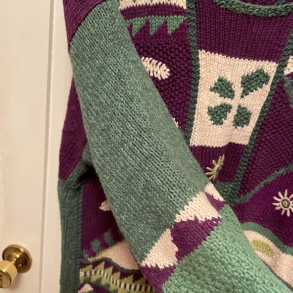 Segrets Sun Prints Hand Knit Vintage Sweater Women's Size Medium - Picture 8 of 13